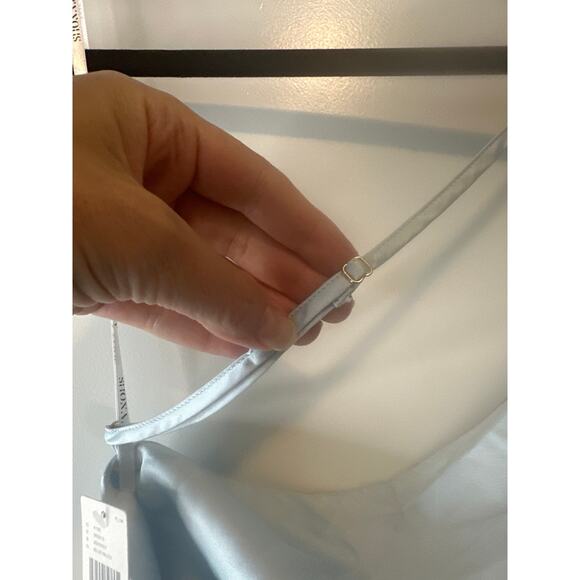 Shona Joy NWT Labyrinth One Shoulder Silky Lace Maxi Dress Blue Size 10 - Picture 7 of 11